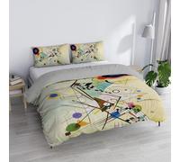 Parure Copripiumino Matrimoniale “Sogni d’Autore” 100% cotone, Made in Italy, 250×200 cm con Doppia Patella 50 cm + 2 Federe 50×80 cm con Patella Interna, Stampa Digitale - SD61