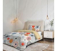 Parure Copripiumino NO STIRO FANTASY - prodotto in Italia - Set Copripiumino - Letto Piazza e Mezza, Microfibra - Sacco 200x200 cm + Patella e Federa 50x80 cm - Acquerello