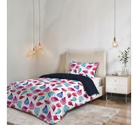 Parure Copripiumino NO STIRO FANTASY - prodotto in Italia - Set Copripiumino - Letto Piazza e Mezza, Microfibra - Sacco 200x200 cm + Patella e Federa 50x80 cm - Petali