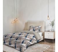 Parure Copripiumino NO STIRO FANTASY - prodotto in Italia - Set Copripiumino - Letto Singolo, Microfibra - Sacco 150x200 cm + Patella e Federa 50x80 cm - Pennellate