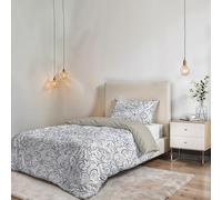 Parure Copripiumino NO STIRO FANTASY - prodotto in Italia - Set Copripiumino - Letto Singolo, Microfibra - Sacco 150x200 cm + Patella e Federa 50x80 cm - Ornato Grigio