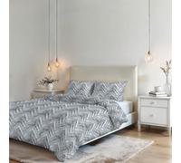 Parure Copripiumino NO STIRO KARMA - prodotto in Italia - Set Copripiumino - Letto Matrimoniale, Microfibra - Sacco 250x200 cm + Patella e 2 Federe 50x80 cm - GEO