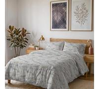 Parure Copripiumino NO STIRO KARMA - prodotto in Italia - Set Copripiumino - Letto Matrimoniale, Microfibra - Sacco 250x200 cm + Patella e 2 Federe 50x80 cm - BOUQUET BLU