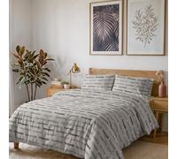 Parure Copripiumino NO STIRO KARMA - prodotto in Italia - Set Copripiumino - Letto Matrimoniale, Microfibra - Sacco 250x200 cm + Patella e 2 Federe 50x80 cm - FUN TORTORA