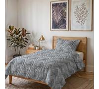 Parure Copripiumino NO STIRO KARMA - prodotto in Italia - Set Copripiumino - Letto Piazza e Mezza, Microfibra - Sacco 200x200 cm + Patella e Federa 50x80 cm - GEO