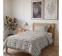 Parure Copripiumino NO STIRO KARMA - prodotto in Italia - Set Copripiumino - Letto Singolo, Microfibra - Sacco 150x200 cm + Patella e Federa 50x80 cm - FUN TORTORA