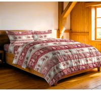 Parure Copripiumino Sacco Federe Fantasia Montagna Stelvio Cuori Shabby 100%Coto