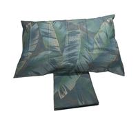 Parure Copripiumino Singola Happidea Tessuto Puro Cotone Brina Verde Made in ita