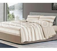 PARURE COPRIPIUMINO SINGOLO 1 PIAZZA e MEZZA MATRIMONIALE MILLE RIGHE RIGHINE BE