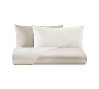 Parure Copripiumino Singolo Doubleface - 2 Federe - Sabbia/Avorio - 100% Percalle di Cotone - Made in Italy - Modello Boston