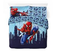 Parure copripiumino Spiderman in cotone 2 persone, copripiumino reversibile 240 x 220 cm, 2 federe 65 x 65 cm, 100% cotone (Parure Spiderman)