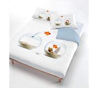 PARURE COPRIUPIUMINO DIGITAL STAMPATO IN DIGITALE MATRIMONIALE ACQUARIO