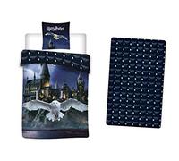 Parure da letto 3 pezzi Harry Potter, 100% poliestere, copripiumino 140x200 cm + federa 63x63 cm + lenzuolo con angoli coordinato 90x190 cm