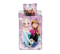 Parure da letto Disney Frozen - Elsa e Anna - copripiumino 135 x 200 cm + federa 80 x 80 cm - 100% cotone