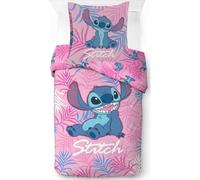 Parure da letto Disney Lilo e Stitch 100% cotone, 140 x 200 cm, copripiumino + 1 federa 63 x 63 cm, 100% merchandise ufficiale (D)