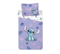 Parure da letto Disney Lilo & Stitch per letto junior | copripiumino 100 x 135 cm & federa 40 x 60 cm, 100% cotone | morbido e traspirante | design tropicale Hibiscus & Stitch | biancheria da letto