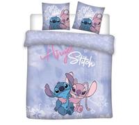Parure da letto matrimoniale Angel & Stitch 2 persone, copripiumino reversibile 240 x 220 cm + 2 federe 65 x 65 cm, in policotone