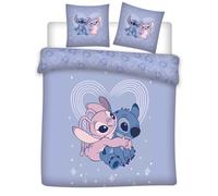 Parure da letto matrimoniale Stitch & Angel, 2 persone, copripiumino reversibile 240 x 220 cm + 2 federe 65 x 65 cm, in policotone
