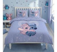 Parure da letto matrimoniale Stitch & Angel, 2 persone, copripiumino reversibile 240 x 220 cm + 2 federe 65 x 65 cm, in policotone
