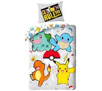 Parure da letto Pokémon, copripiumino reversibile 140 x 200 cm, federa 65 x 65 cm (Parure copripiumino Pokémon)