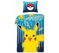 Parure da letto Pokémon, copripiumino reversibile 140 x 200 cm, federa 65 x 65 cm (set copripiumino Pokémon - A)