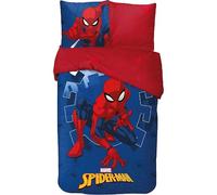 Parure da letto Spiderman per bambini, copripiumino reversibile 140 x 200 cm, federa 63 x 63 cm, 100% cotone