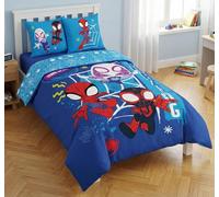 Parure da letto Spidey e i suoi amici straordinari - copripiumino reversibile 135 x 200 + federa 80 x 80 cm - 100% cotone - design ufficiale Marvel