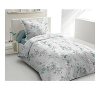 Parure de couette 140x200 cm HOME LINGE PASSION POMPADOUR : Housse de couette + 1 taie d'oreiller - 100% Coton 57 Fils - Vert