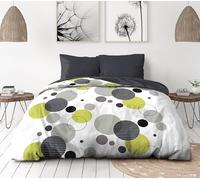 Parure de lit microfibre - HOME LINGE PASSION - BULLES DE REVE - Housse 220 x 240 cm + 2 taies d'oreiller 63 x 63 cm - Gris