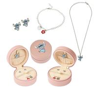 Parure di Gioielli per Bambine e Ragazze Stitch Bracciale Orecchini Collana