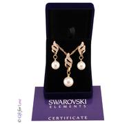 Parure donna oro Swarovski Elements originale G4Love strass perle collana regalo