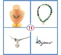 Parure Gioielli Braccialetto Collana 10 Perle Crisocolla Da Namibia Taglia