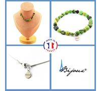 Pietre E Minerali. Parure Gioielli Bracciale Collana 15 Perle Giada Nephrite Di