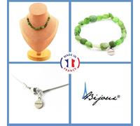 Parure Gioielli Braccialetto Collana 15 Perle Giada Nefrite Siberiano Taglia