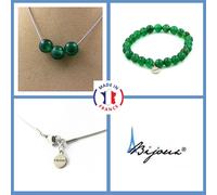 Minerali Collezione. Parure Gioielli Braccialetto Collana 3 Perle Agata Verde