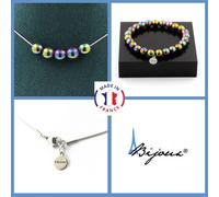 Parure Gioielli Braccialetto Collana 5 Perle Ematite Multi 8 Mm. Taglia Persiano