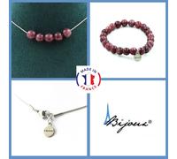 Parure Gioielli Braccialetto Collana 5 Perle Lepidolite 8 Mm. IN Taglia Persiano