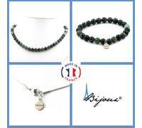 Parure Gioielli Braccialetto Collana Perle Agata Schiuma 8 Mm. Catena IN Taglia