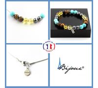 Parure Gioielli Braccialetto Collana Perle Ematite+Citrino+Occhio Di UK Perso