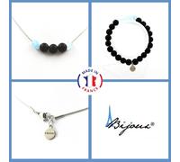 Parure Gioielli Braccialetto Collana Perle Onice Nero Opaco 8 MM + Misura