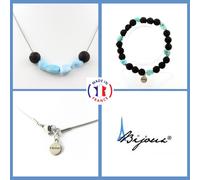 Parure Gioielli Braccialetto Collana Perle Pietra Larimar Di Repubblica Taglia