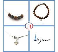 Minerali Collezione. Parure Gioielli Braccialetto Collana Perline Legno