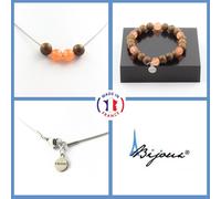 Minerali Collezione. Parure Gioielli Braccialetto Collana Perle Legno + Gocce
