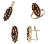 PARURE gioiello in ORO anello orecchini pendente di 100