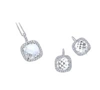 PARURE GIROCOLLO ORECCHINI CRISTALLO E ZIRCONI BIANCHI ARGENTO 925 GIOIELLI ARVI