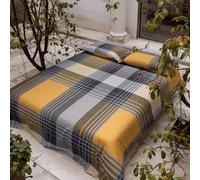 Parure lenzuola con federe tinto filo scozzesi Bossi Casa SAFFRON 7443