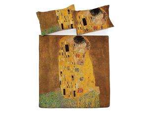 PARURE LETTO COPRIPIUMINO COPRIPIUMONE 100% COTONE STAMPA DIGITALE MATRIMONIALE 2 DUE PIAZZE Le poesie della natura (Il Bacio Klimt)