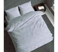 Parure o Completo Copripiumino o Copritrapunta Borbon Grigio Beige 100% Cotone