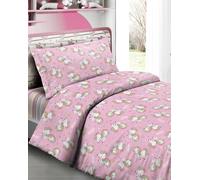Parure o Completo Copripiumino o Copritrapunta Favole Unicorni Rosa 100% Cotone