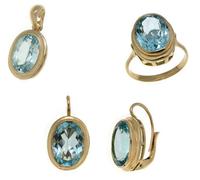 PARURE ORO pendente ciondolo anello donna orecchini 19